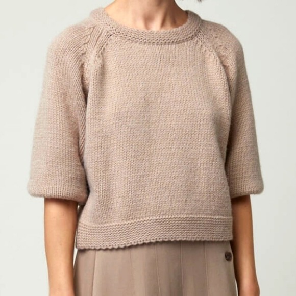 OAK + FORT Sweaters - Oak + fort tan wide sleeve wool blend sweater